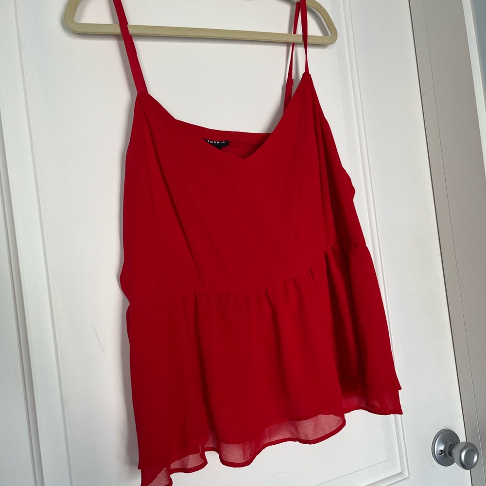 Torrid 3 3X 22-24 flowy loose adjustable cami Peplum NWT